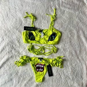 Dollskill: Club Exx - Trash Talker Set: Wrap Bra Top & Strappy Bottoms